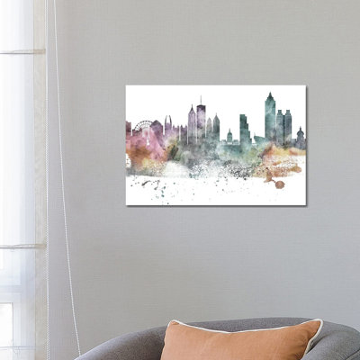 Atlanta Pastel Skylines - Wrapped Canvas Print