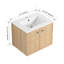 Armoire de salle de bain 24 po avec lavabo en céramique, contreplaqué de chêne, 2 portes à fermeture douce, contreplaqué de meuble-lavabo Modern Elegance, finition, élément