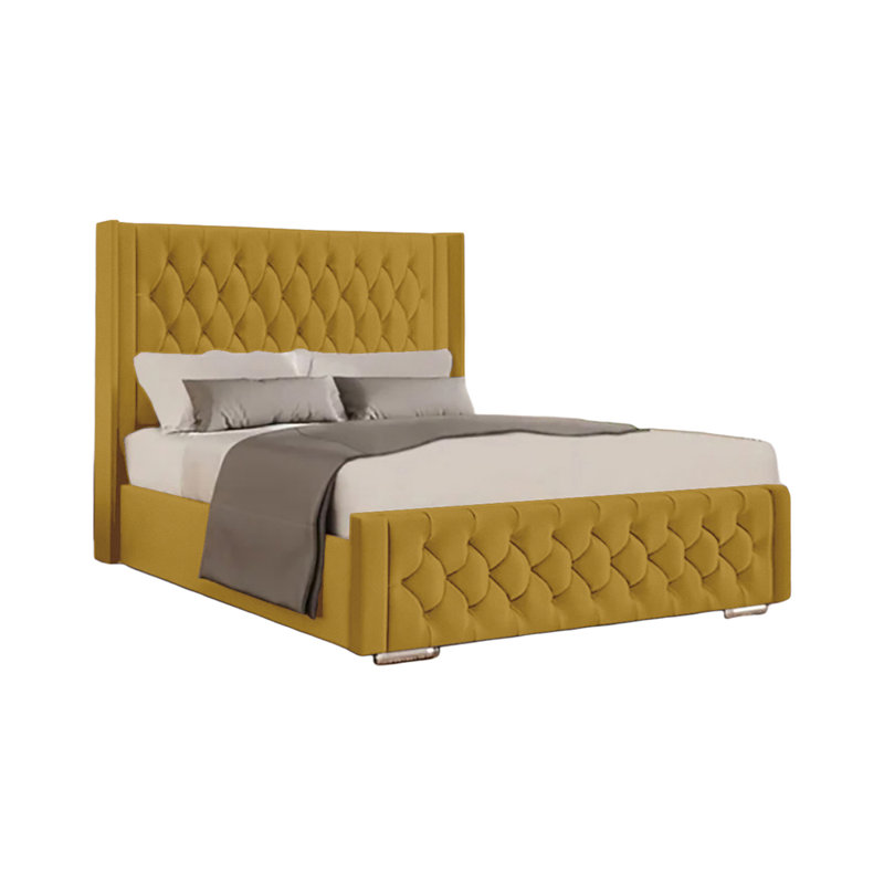 Athlene Upholstered Bed Frame, Turmeric, Single (3')