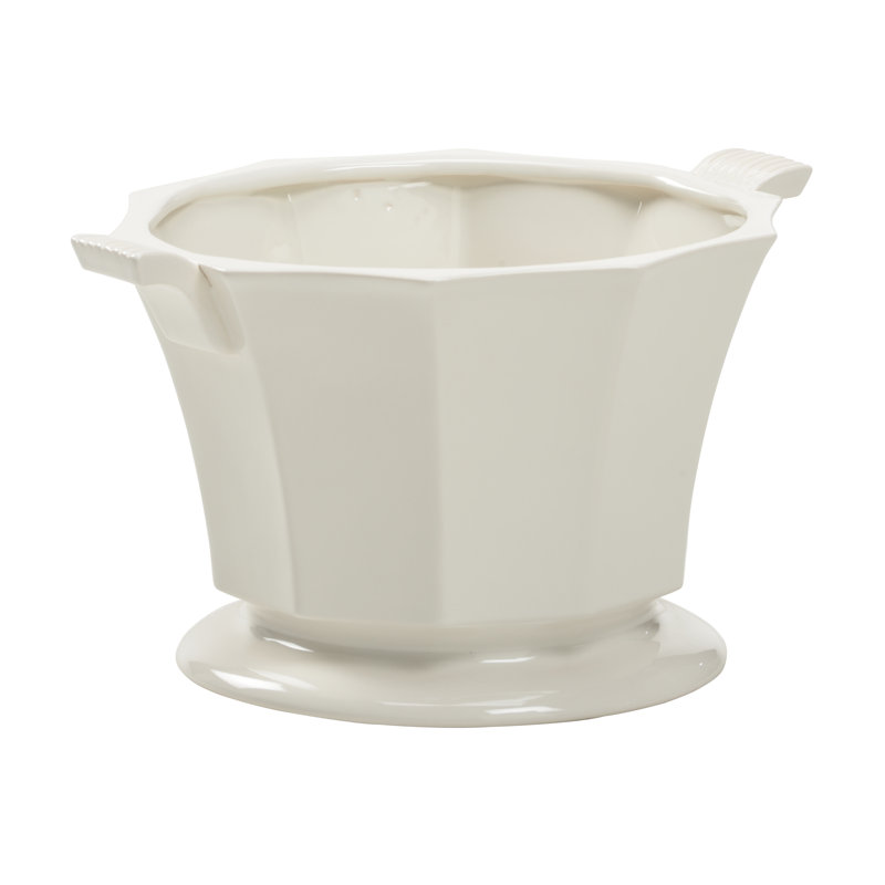 Baron Ceramic Planter, White Glaze