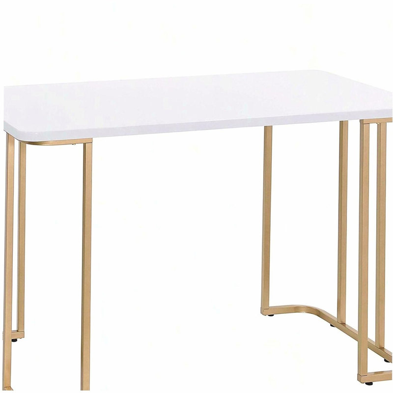 Bureau d'écriture blanc et doré