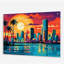 Pop Art Miami Cityscape I - Art mural acrylique Pop Art pour le salon-1277002799
