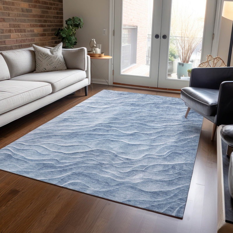 Tapis intérieur / extérieur bleu Geodari, 5' x 7'6"