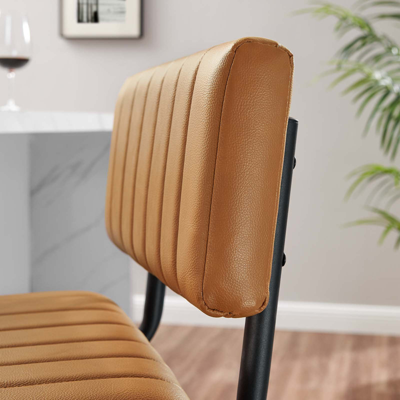 Modway Parity Vegan Leather Counter Stools, Bar Stool (28" Seat Height), Tan