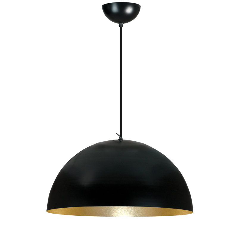 Brassfield 1 - Light Black Single Pendant, Black/Copper