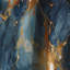 Teal and Gold Astral Marble Dreams - Rideau occultant en marbre marbré abstrait - 1 panneaux-107539128