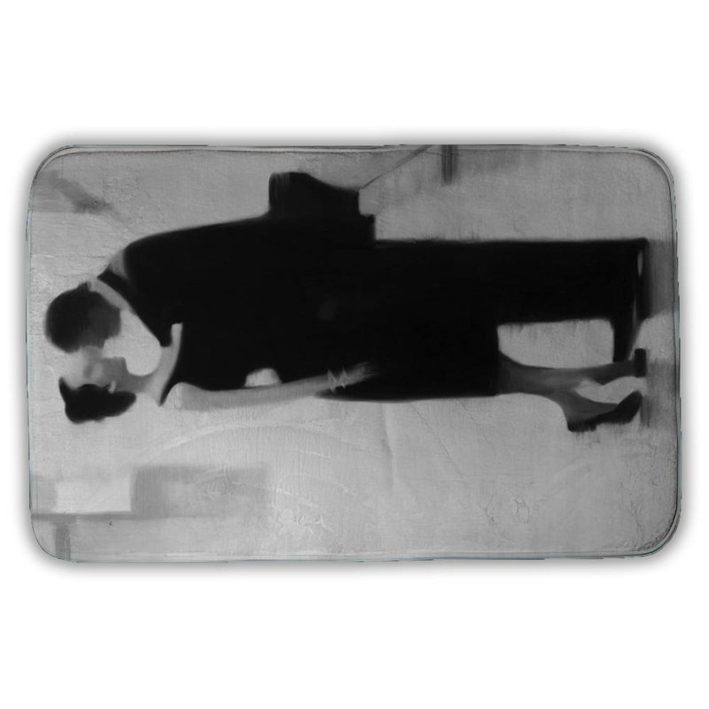 Couple in the street Bath Mat with Non-Slip Backing - Quick Dry Memory Foam Bathroom Rug - Absorbent - Modern Plush Spa-Style - Machine Washable