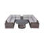 Ensemble de conversation modulaire avec coussins 12 pièces Alieyah Big Firepit Brown