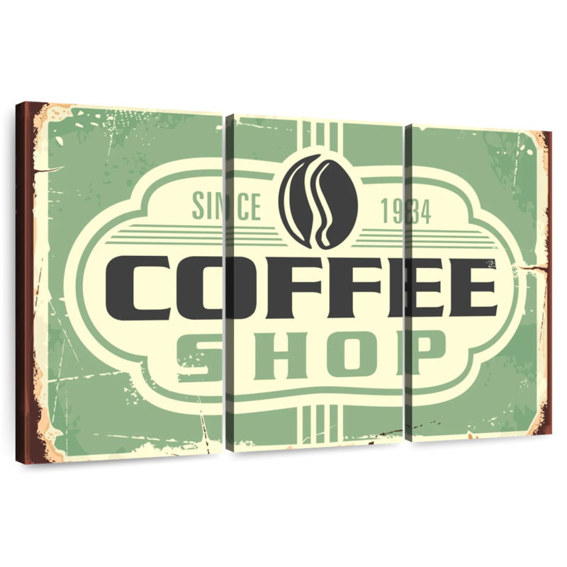Plaque murale logo café, H 24 po x l 38 po