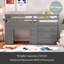 Lit mezzanine simple avec armoire et tablette-571461082