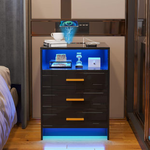 smart bedroom Nightstands with fridge bedside table sofa side