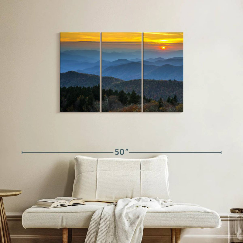 Kerrick Blue Ridge Mountains, coucher de soleil, H 24 po x l 38 po