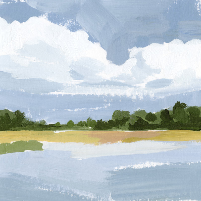 «Lakeside Study II» par Victoria Barnes - peinture sur toile tendue, H 30 po x l 30 po x P 1,25 po