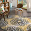 Tapis à motif floral jaune / gris foncé / ivoire-265776714