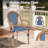 3 Piece Patio Bistro Set, Outdoor Wicker Round Table and 2 Dining Chairs with Metal Frame, French Table Chair Set for Garden Balcony Porch, Blue-396106506-396106516