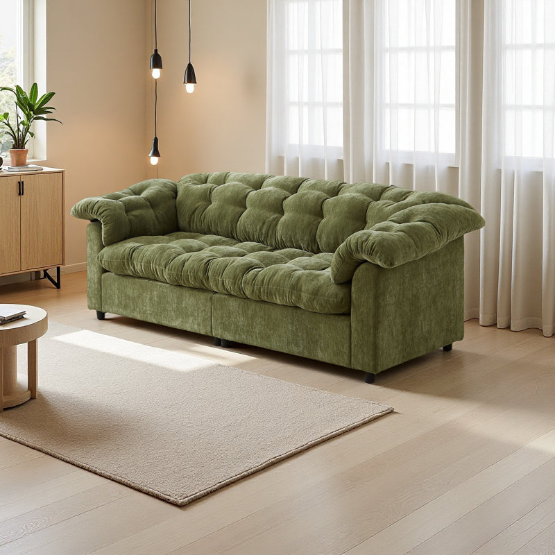 Canapé rembourré 99,2 po à assise profonde et confort moelleux 99,2 po convenant aux salons, aux chambres à coucher, aux bureaux et aux appartements