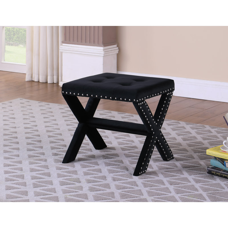 Ador Velvet Upholstered Bench, Natural