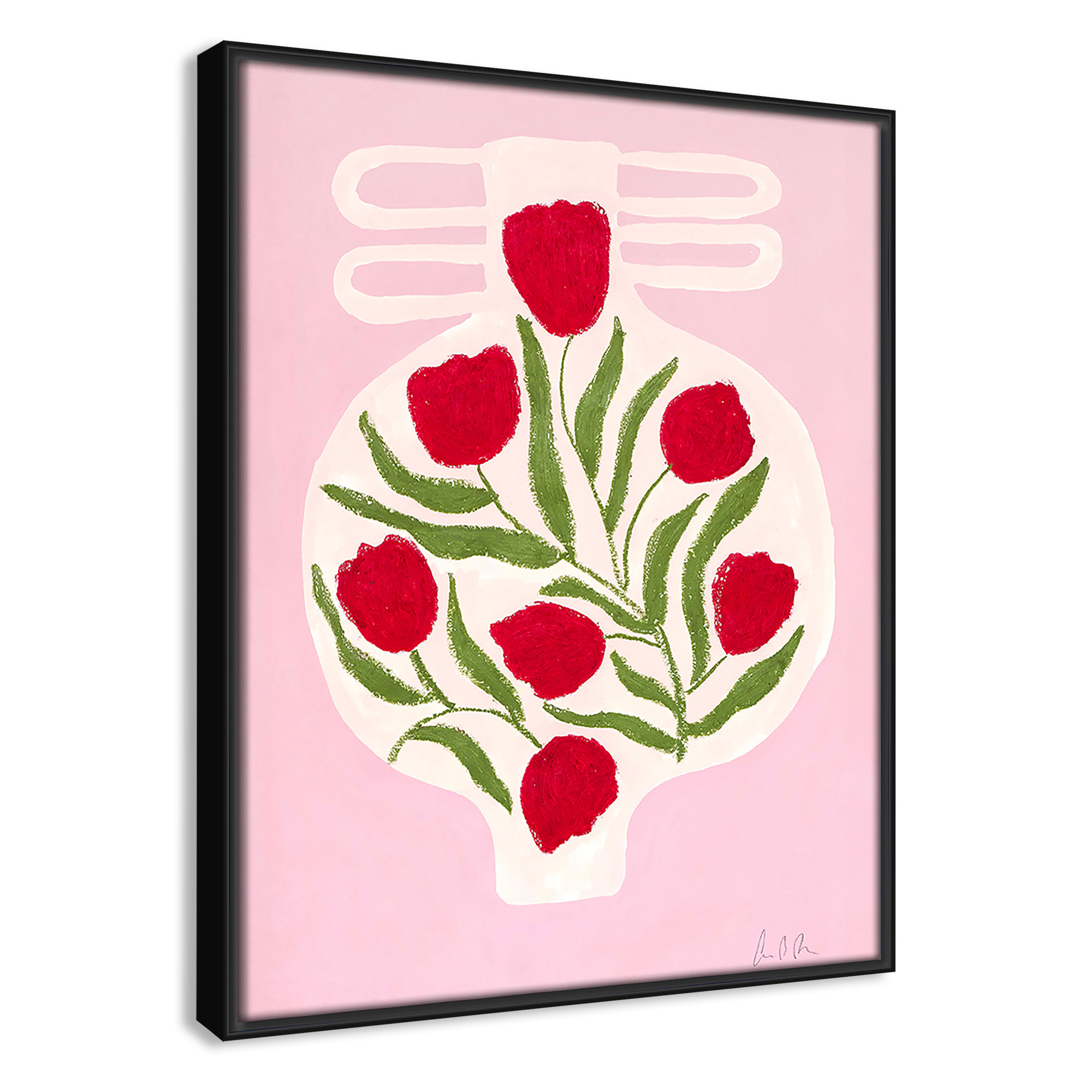 Vase No. 02 Print by Camilla Bergqvist, 15.5" H x 12.5" W, Black