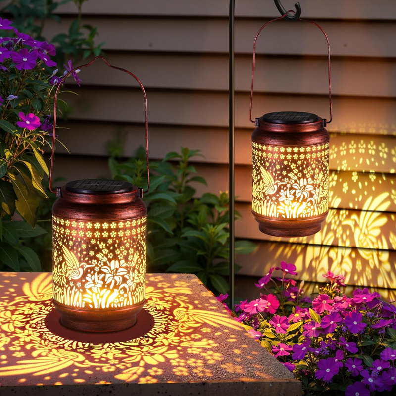 Solar Lanterns Outdoor Waterproof Hummingbird Garden Decor Gifts For Women Mom Grandma Hanging Solar Lights Metal Solar Decoration Outside For Yard, Patio, Backyard, Porch