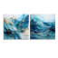 «Blue and White Glacier Charm», ensemble de 2 peintures murales abstraites en acrylique-1042971517