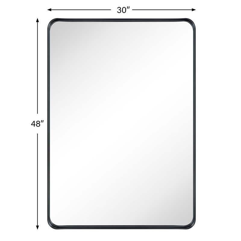 Miroir de salle de bain Arthers, Noir mat, H 48 po x l 30 po
