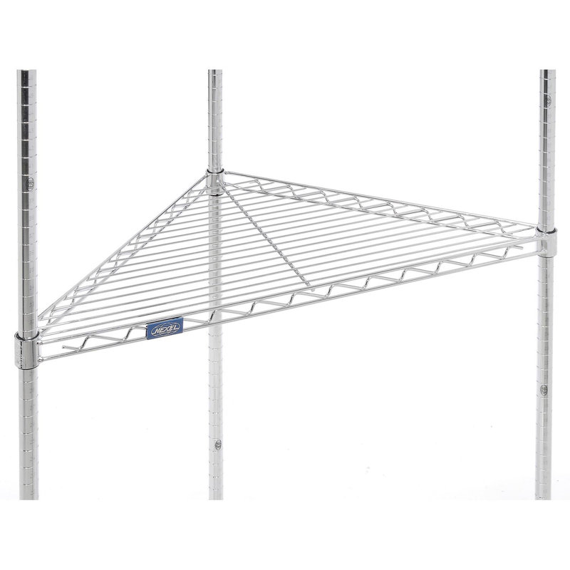 Chrome 18" Triangle Wire Corner Shelf