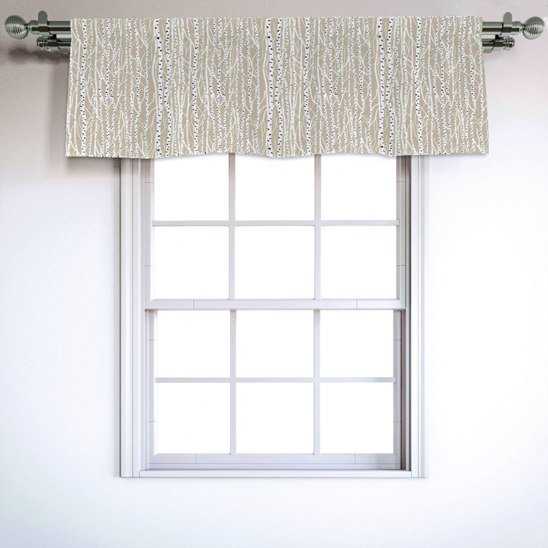 Striped Sateen Ruffled 54'' W Window Valance in