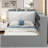 Preslei With Upholstered And Storage Headboard, Rotatable Board, Storage Shelves And 2 Drawers-2094419233