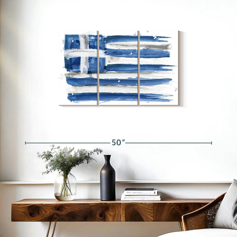 Borges Brushed Greek Flag, 20" H x 33" W