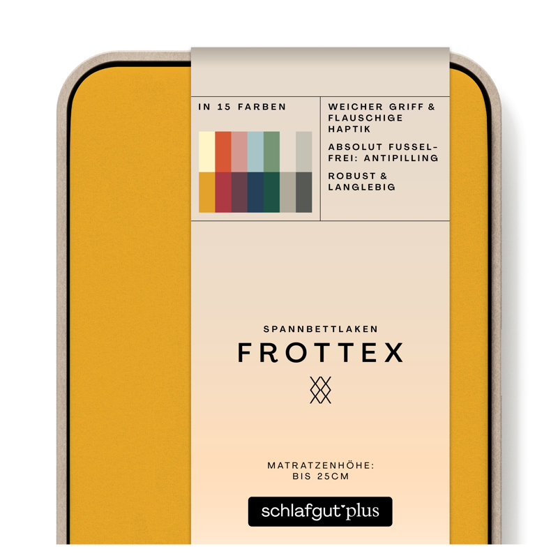 Frottee Spannbettlaken Frottex 100% Baumwolle, L 140 x 220cm - 160 x 220cm, Yellow Deep