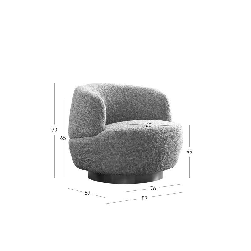 Mink Boucle Swivel Accent Chair