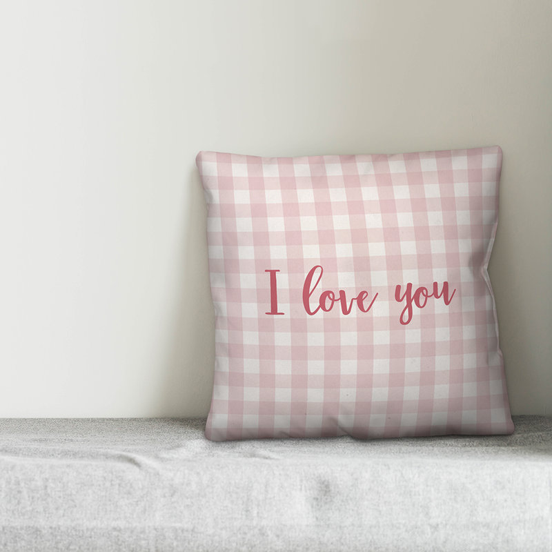 Plaid Throw Pillow, Throw Pillow, Pink