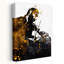 «Golden Violinist Silhouette Abstract», art mural classique-129154460