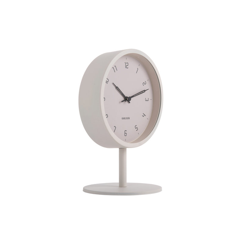 Tischuhr Stark Eisen Analogue Quartz Movement / Crystal Tabletop Clock, Warm grey