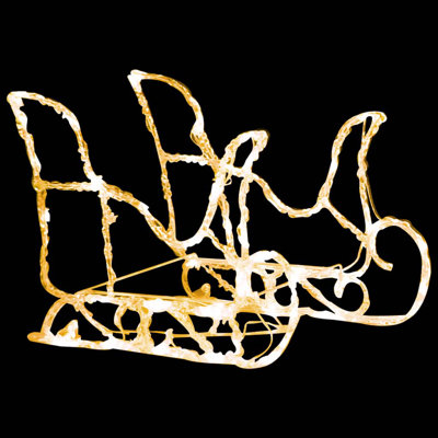 Lighted Reindeer and Sleigh Christmas Decoration with LEDs Acrylic
