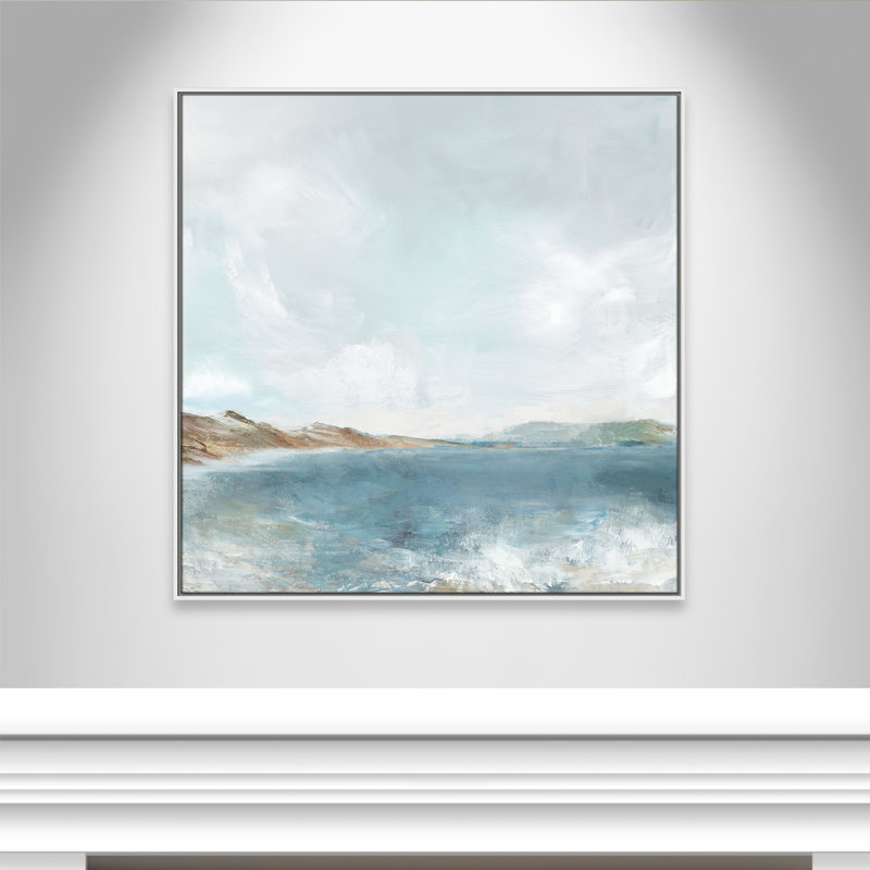 Echoes in Blue Print par PI Studio, H 41,5 po x l 41,5 po, Flotteur blanc