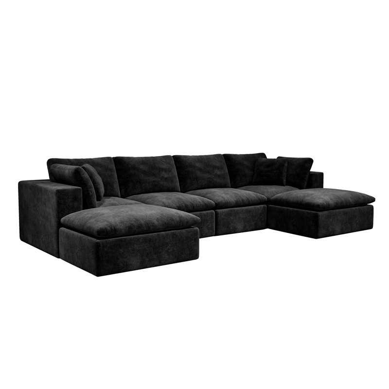 137.8*68.9"Modular Sectional Sofa Seat, Black