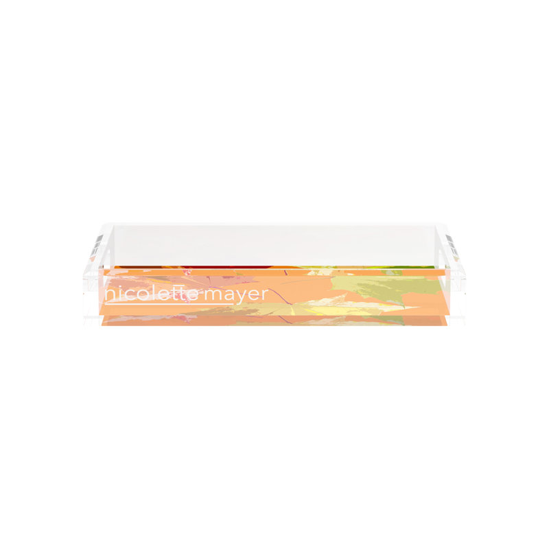 Autumn Leaves Acrylic Rectangle Decorative Tray, 12.5"W x 7.75"D x 2"H