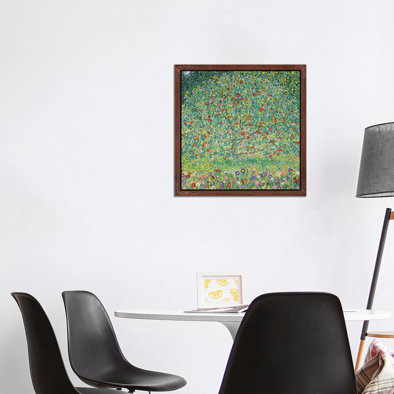 Apple Tree (Apfelbaum), 1912 by Gustav Klimt - Floater Frame Painting on Canvas, 66.04 cm H x 66.04 cm W, Brown Framed