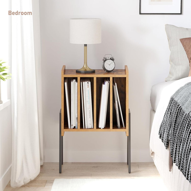 Support pour tourne-disque, table de rangement pour disques, table de bout avec support de présentation en vinyle, table d'appoint, support de table tournante, table de chevet