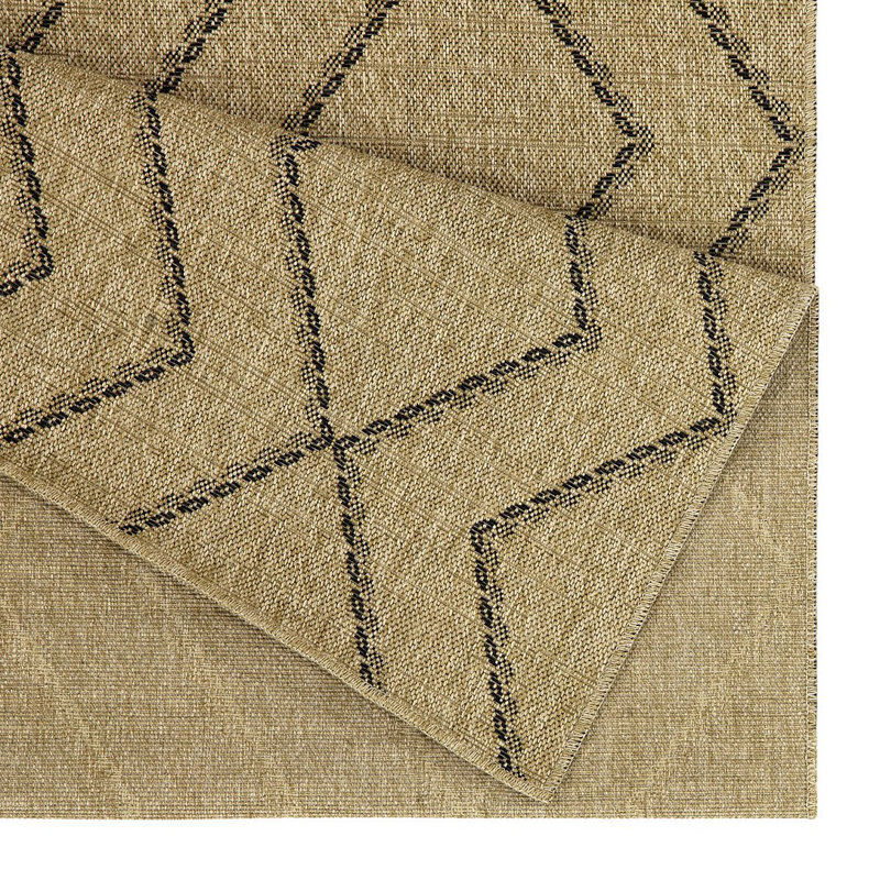 Indoor/Outdoor Area Rug, Rectangle 7'10" x 10'3", Natural/Black