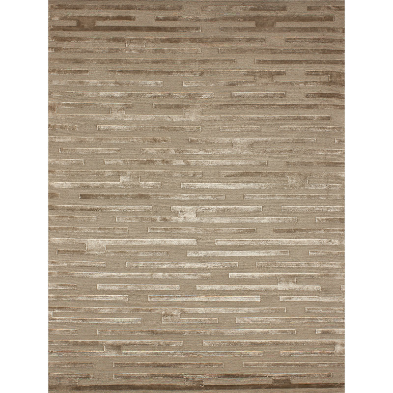 Striped Area Rug in Mouse, Rectangle 6' x 9'