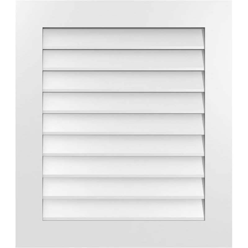 Vent à pignon rectangulaire en uréthane non-fonctionnel, H 32 po x l 28 po x P 1 po