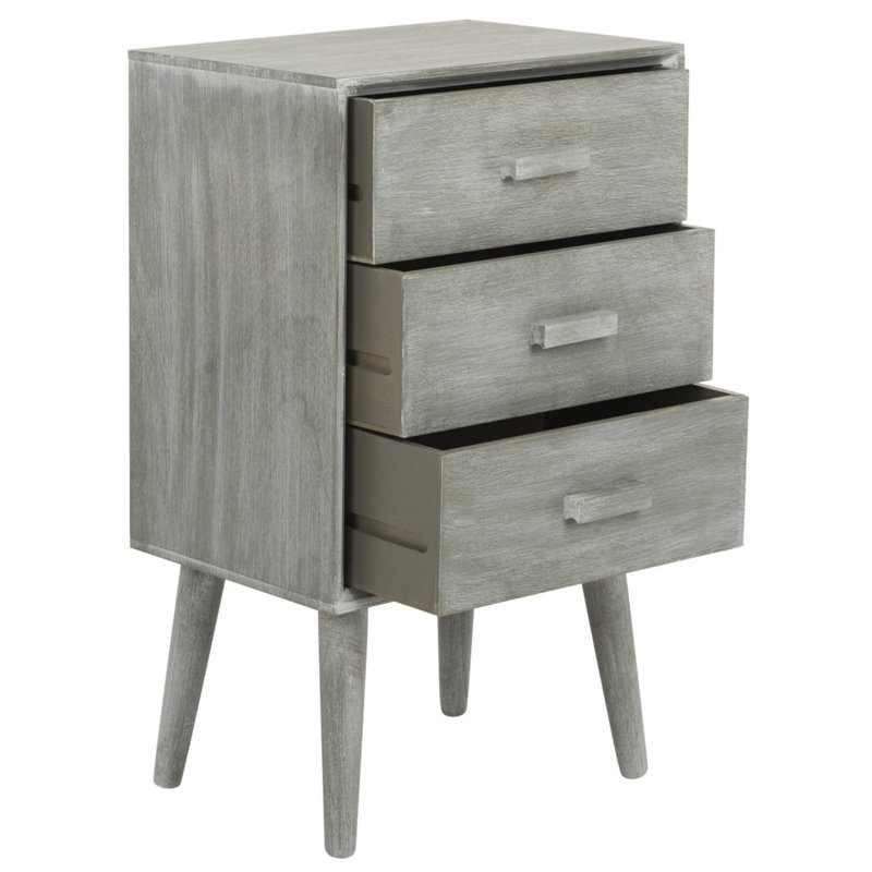 Stylish Coulanges Accent Chest – Classic Design Slate Grey Wood Frame 3 Drawers Storage for Any Room, Slate Gray