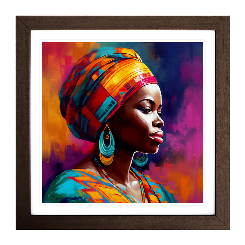 Single Picture Frame Print on Wood, Walnut