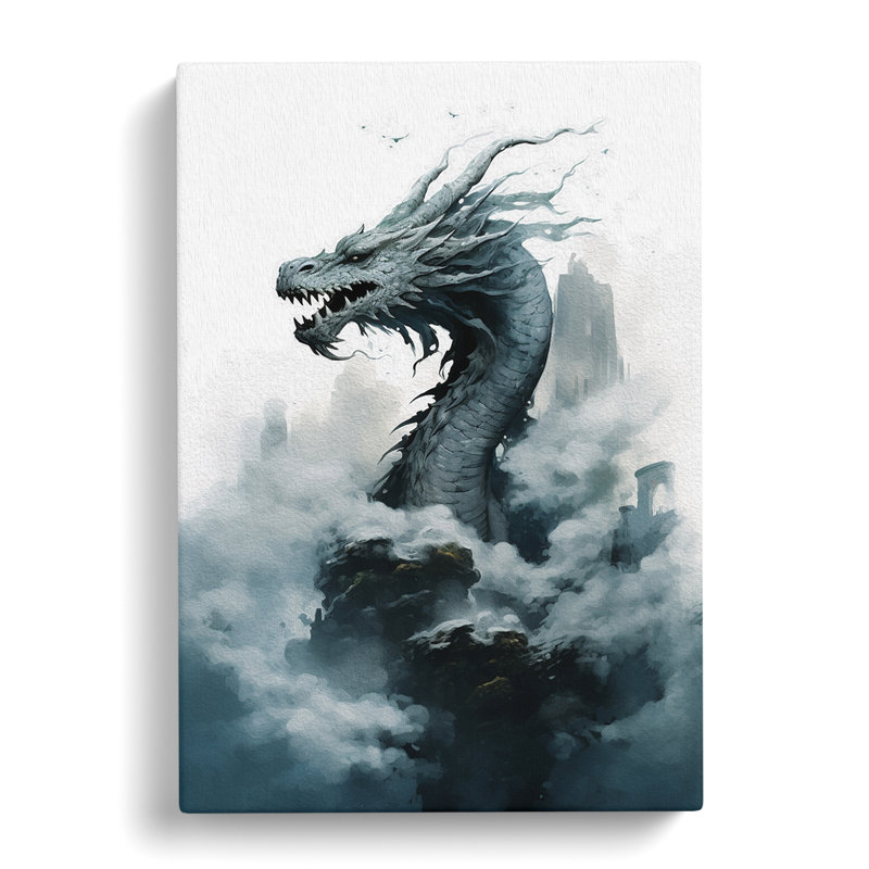 Dragon Minimalism - Wrapped Canvas, 50cm H x 35cm W x 3cm D