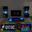 Bhhatu Floating Highgloss Entertainment Center with Electric Fireplace and 2 Bookcases-324347099-326985957