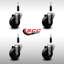 Ensemble de roulettes extensibles en caoutchouc souple 3,5 pouces 7/8 pouces SS