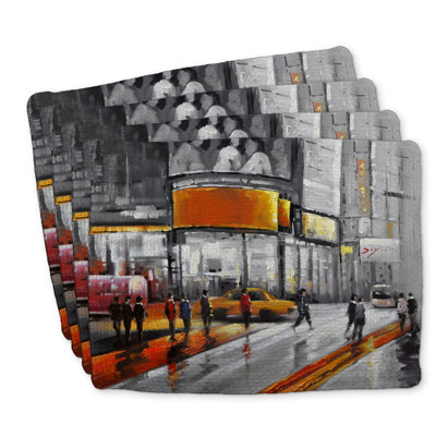 Circulation in Times Square Braided Placemats Set of 4