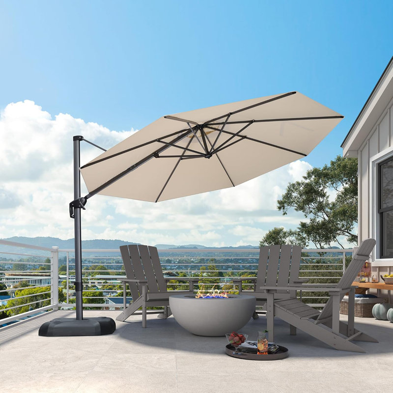 Parasol en porte-à-faux 132 po beige, Beige
